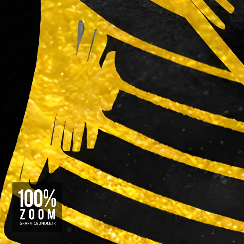 ست سه تابلوی لوکس با طرح برگ های سیاه با حاشیه طلایی و تابلوی خوشنویسی خط ثلث دایره ای