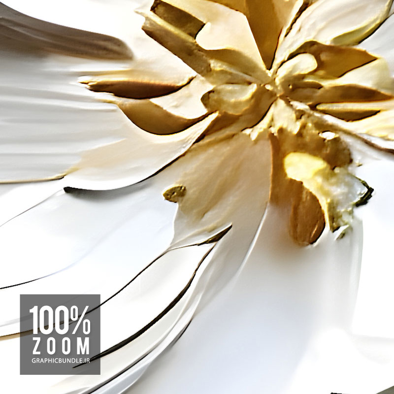 ست سه تابلوی دکوراتیو نقاشی دیجیتال (ایلاستریتور) با طرح گلهای گچکاری شده سه بعدی سفید و شکوفه